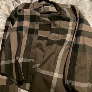 Check Stretch Cotton Poplin Shirt Burberry